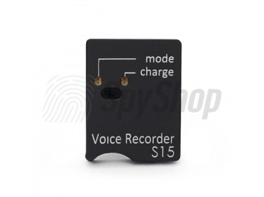 Minidiktafon Soroka S15E s citlivým mikrofonem a dosahem detekce zvuku až do 10 m
