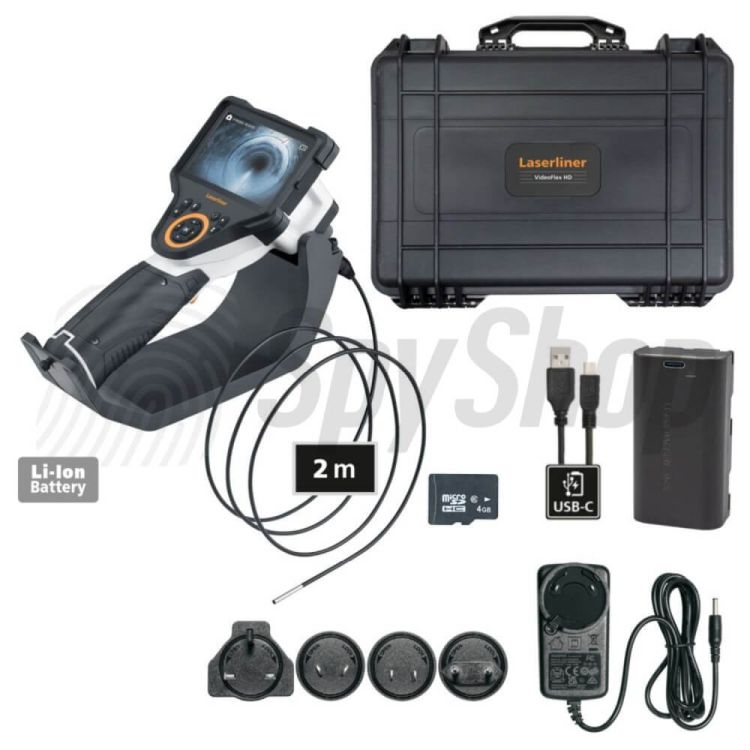 Endoskopická inspekční kamera Laserliner VideoFlex HD Micro se sondou 2 m a průměrem kamery 3,9 mm pro přesné vizuální kontroly